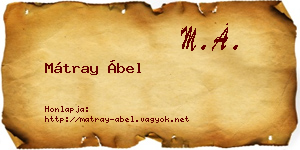 Mátray Ábel névjegykártya